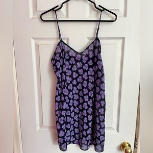Floral Purple Mini Slip Dress